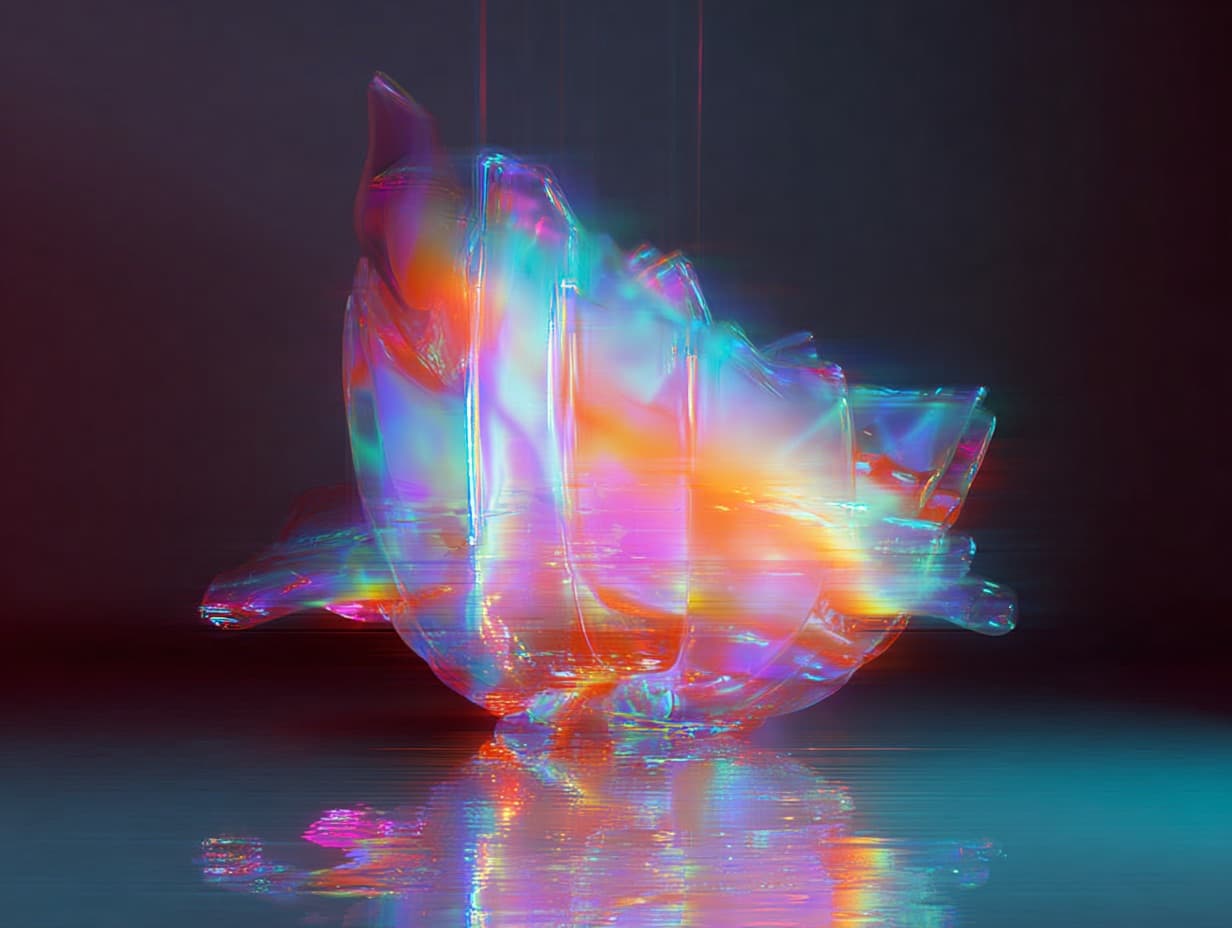 Vibrant translucent cube artwork