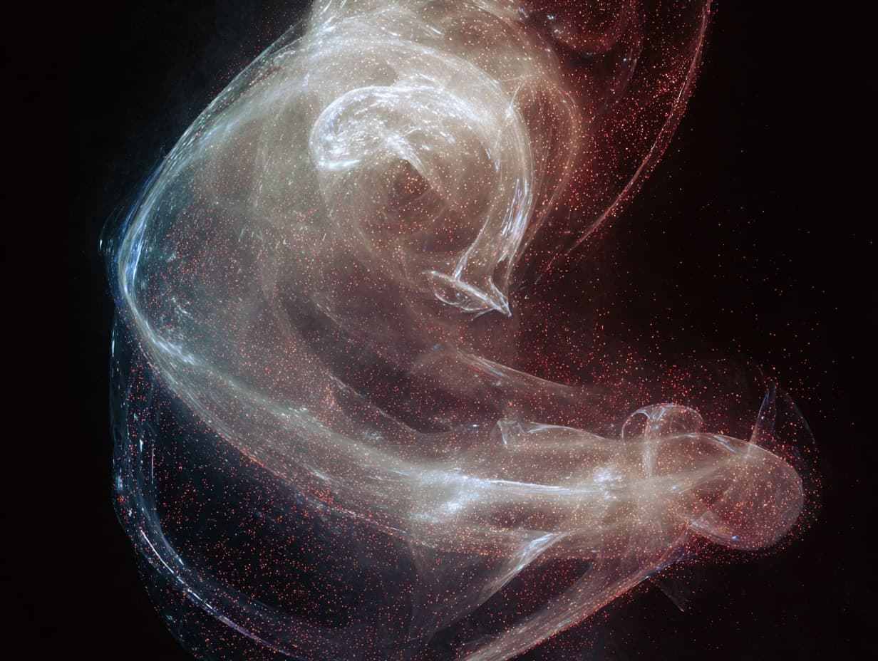 Abstract swirling translucent artwork