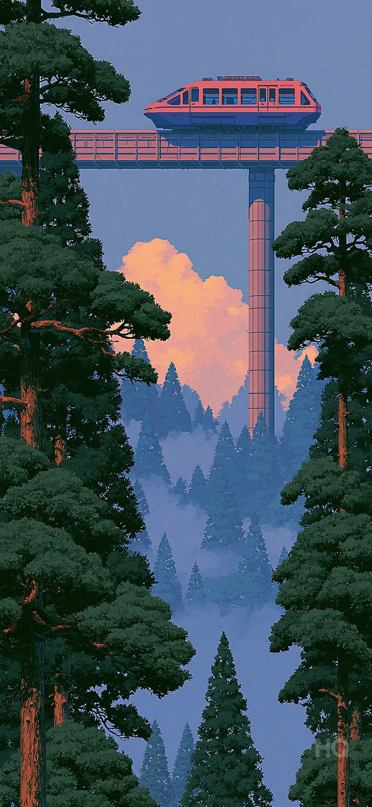 HQ phone wallpaper — Forest Monorail